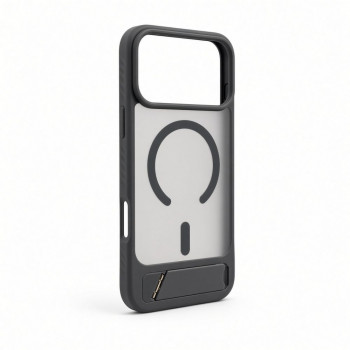 Evelatus cover MagSafe con rivestimento in gomma e supporto per Apple iPhone 18 Pro Max, grigio fumo