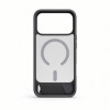Evelatus cover MagSafe con rivestimento in gomma e supporto per Apple iPhone 18 Pro Max, grigio fumo