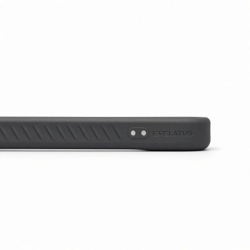 Evelatus cover MagSafe con rivestimento in gomma e supporto per Apple iPhone 18 Pro Max, grigio fumo
