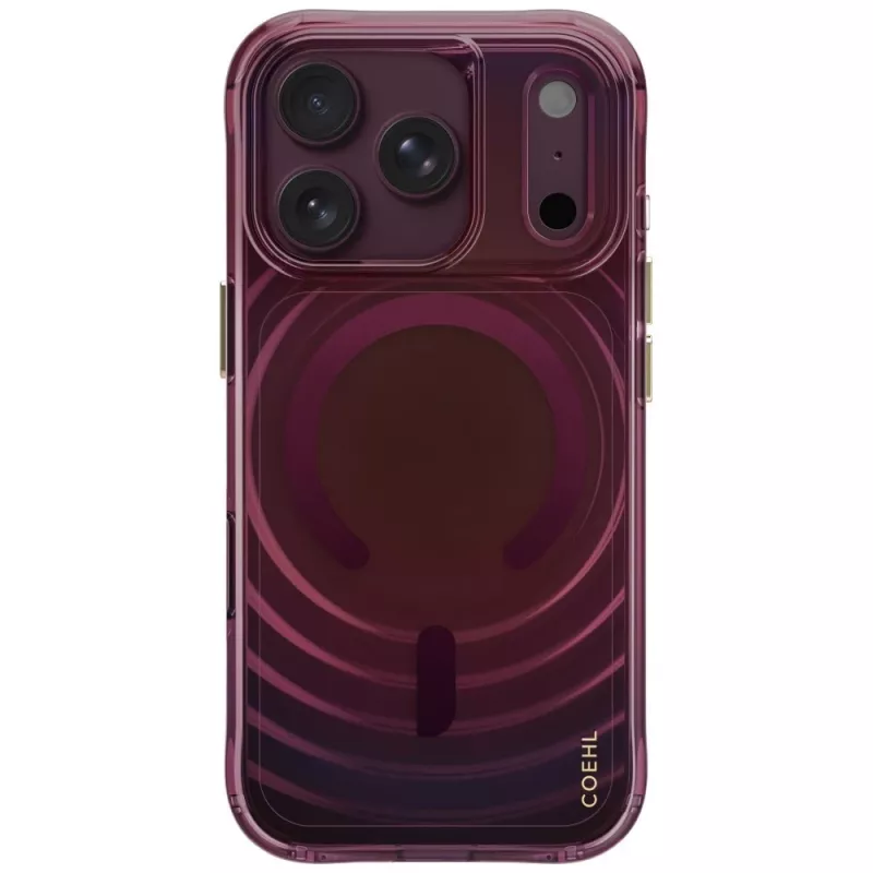 UNIQ Coehl Vela cover per iPhone 18 Pro / 17 Pro, ricarica magnetica, bordeaux