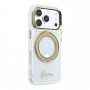 Guess HC MagSafe IML Ring Stand 360 Script Metal Logo cover per Apple iPhone 18 Pro, trasparente