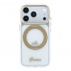 Guess HC MagSafe IML Ring Stand 360 Script Metal Logo cover per Apple iPhone 18 Pro, trasparente