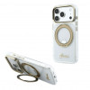 Guess HC MagSafe IML Ring Stand 360 Script Metal Logo cover per Apple iPhone 18 Pro, trasparente