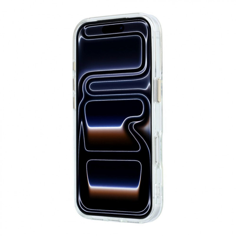 Guess HC MagSafe IML Ring Stand 360 Script Metal Logo cover per Apple iPhone 18 Pro, trasparente
