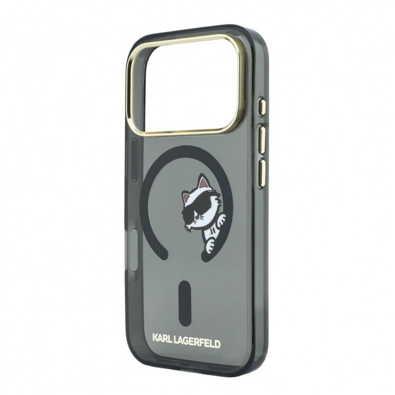 Karl Lagerfeld HC MagSafe IML Peekaboo Print & Metal Frame cover per Apple iPhone 18 Pro Max, nero