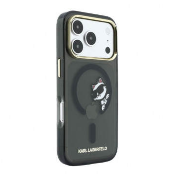 Karl Lagerfeld HC MagSafe IML Peekaboo Print & Metal Frame cover per Apple iPhone 18 Pro, nero