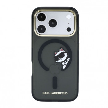 Karl Lagerfeld HC MagSafe IML Peekaboo Print & Metal Frame cover per Apple iPhone 18 Pro, nero