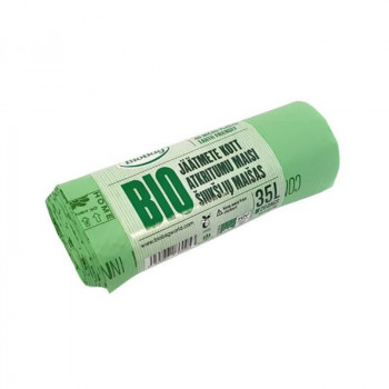 BioBag Sacchi per rifiuti compostabili, 35 l, 54 x 53 cm, 20 micrometri, verde, 20 pz.