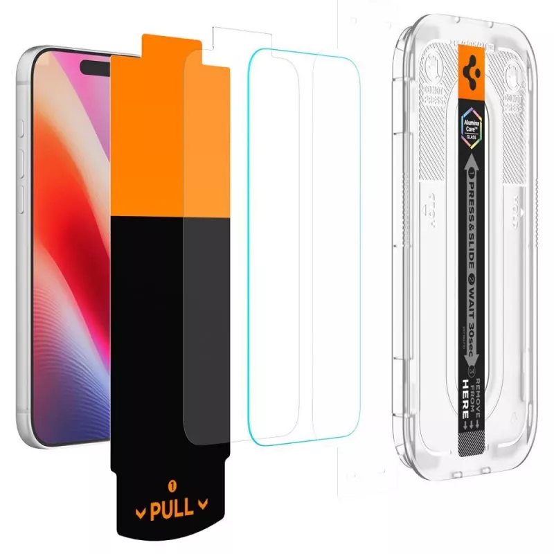 Spigen Glas.TR EZ Fit Pro HD AC confezione da 2 vetro protettivo iPhone 16 Pro / 17 / 17 Pro / 18 Pro trasparente