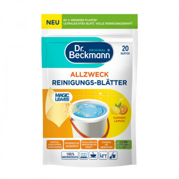 Dr. Beckmann Magic Leaves panni detergenti per pavimenti e superfici multiuso, Summer Lemon, 20 pz.