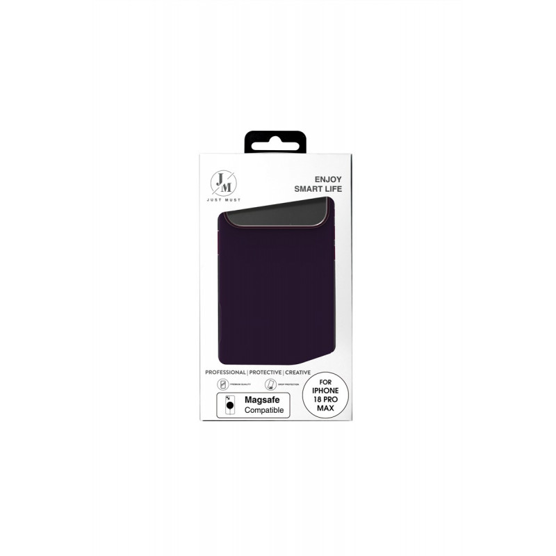 Just Must JM custodia in pelle con MagSafe per iPhone 18 Pro Max, viola