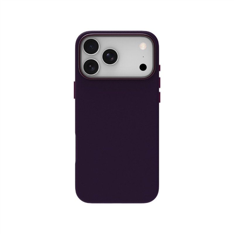 Just Must JM custodia in pelle con MagSafe per iPhone 18 Pro, viola