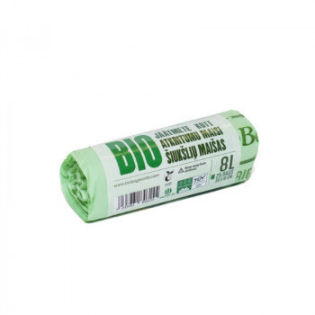 BioBag sacchetti compostabili per rifiuti 8 l, 39x41 cm, 15 micron, 25 pz. per rotolo, verde