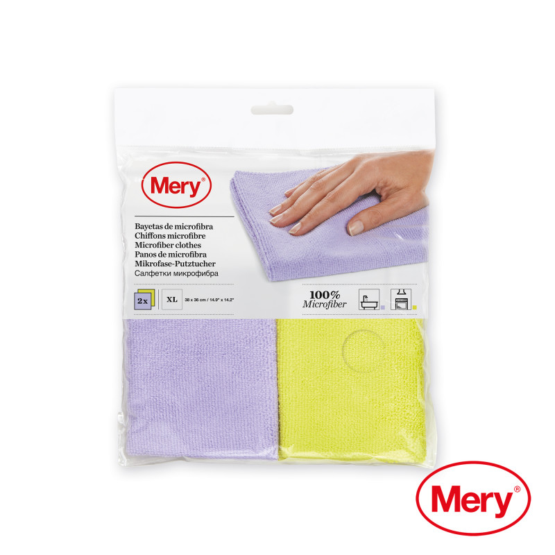 MERY panni in microfibra per la pulizia, 2 pz., 38x36 cm