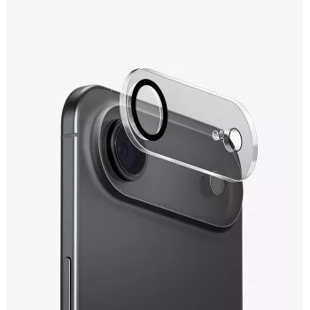 UNIQ Optix Clearshield Frameguard vetro protettivo per obiettivo fotocamera per iPhone Air, cristallo trasparente, con applicatore