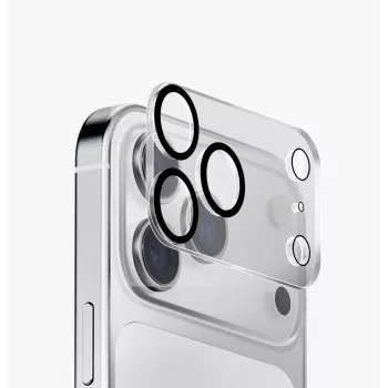 UNIQ Optix Clearshield Frameguard vetro protettivo per obiettivo fotocamera per iPhone 18 Pro, cristallo trasparente, con applicatore