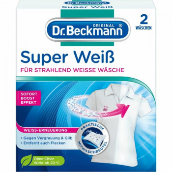 Dr. Beckmann “Super White” detersivo in polvere per lavaggio, 2 x 40 g