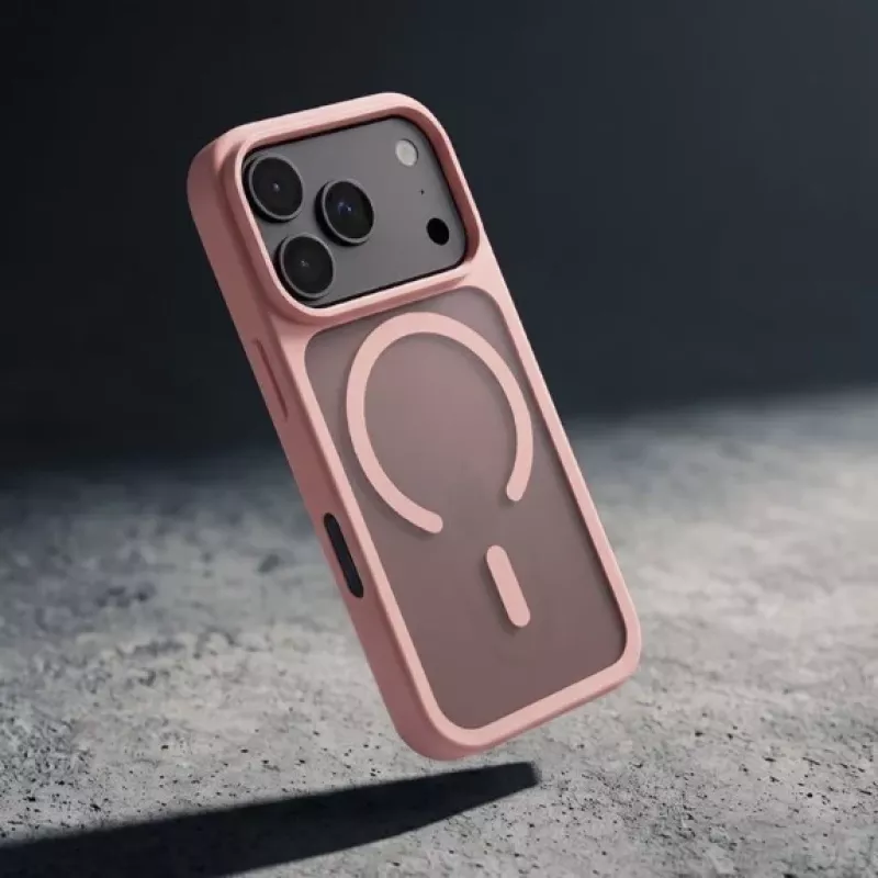 Crong Matte Magnetic custodia MagSafe per iPhone 18 Pro / 17 Pro, rosa