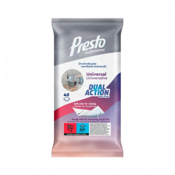 Presto Dual Action salviette universali per pulizia a umido, 40 pz.