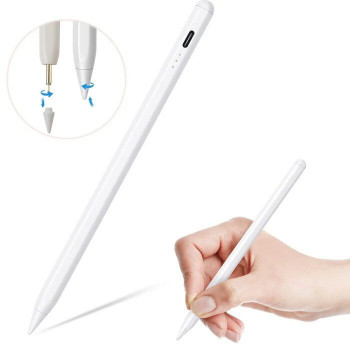 WoW stylus touch universale per tablet e smartphone capacitivi con ricarica USB, bianco