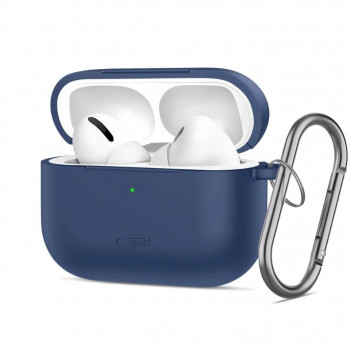 Tech-Protect Silicone Hook custodia in silicone per Apple AirPods Pro 3, blu navy