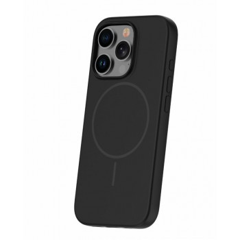 iLike Apple iPhone 16 Pro Max custodia in silicone Soft Touch con magnete, nero