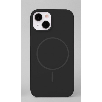 iLike Apple iPhone 15 custodia in silicone Soft Touch con magnete, nero