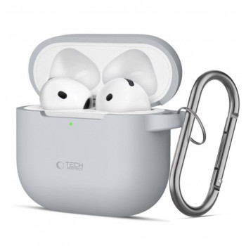 Tech-Protect Crayon Silicone Hook custodia per Apple AirPods 4, grigio