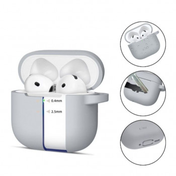 Tech-Protect Crayon Silicone Hook custodia per Apple AirPods 4, grigio