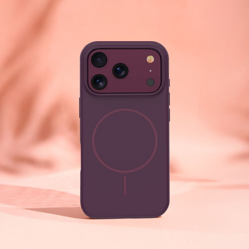 TFO Silicone Thin Mag custodia per iPhone 17 Pro / iPhone 18 Pro 6.3 inch, ciliegia scuro
