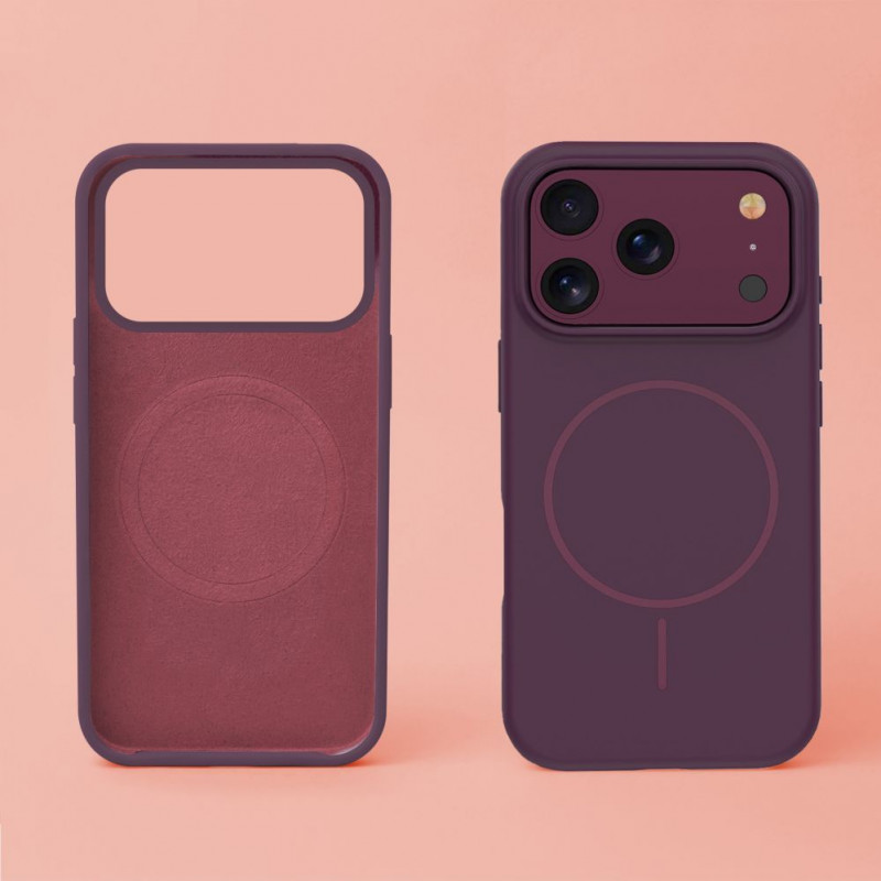 TFO Silicone Thin Mag custodia per iPhone 17 Pro Max / iPhone 18 Pro Max 6.9 inch, ciliegia scuro