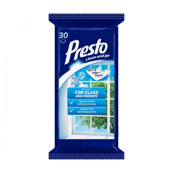 Presto salviette umidificate per superfici in vetro 30 pz.