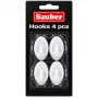 Sauber gancio ovale, 4 pz., 2,3x4 cm, bianco