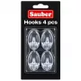 Sauber gancio ovale, 4 pz., 2,3x4 cm, trasparente