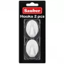 Sauber ganci ovali, 3 x 4,7 cm, bianco, 2 pz.