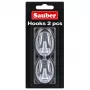 Sauber ganci ovali, 2 pz., 3 x 4,7 cm, trasparente
