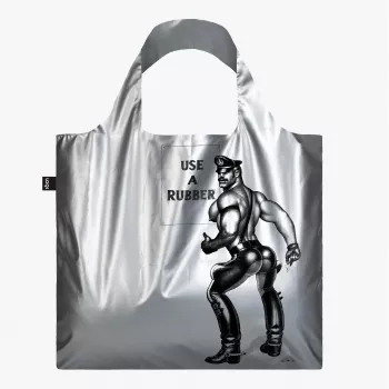 Borsa LOQI Tom of Finland – Use a Rubber – argento