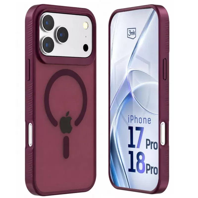 Custodia MagCase 3mk Hardy Hazy per Apple iPhone 17 Pro / 18 Pro, bordeaux