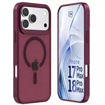 Custodia MagCase 3mk Hardy Hazy per Apple iPhone 17 Pro Max / 18 Pro Max, bordeaux