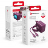 Forcell F-Energy GaN III VT-60 60W PD QC 4.0+ alimentatore 2x USB-C color bordeaux + cavo USB-C