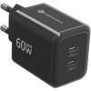 Forcell F-Energy GaN III VT-60 60W PD QC 4.0+ alimentatore 2x USB-C nero + cavo USB-C