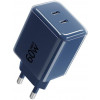 Forcell F-Energy GaN III VT-60 60W PD QC 4.0+ alimentatore 2x USB-C blu navy + cavo USB-C