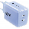 Forcell F-Energy GaN III VT-60 60W PD QC 4.0+ alimentatore 2x USB-C blu + cavo USB-C