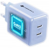 Forcell F-Energy GaN III VT-60 60W PD QC 4.0+ alimentatore 2x USB-C blu + cavo USB-C