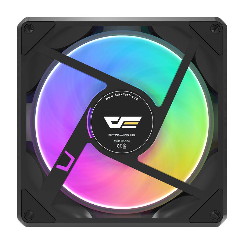 Ventola per case Darkflash Gauss G24 120 mm ARGB PWM, nero