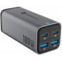 Forcell F-Energy GaN III VT-49 caricabatterie da tavolo, 2x USB-C + 2x USB-A, PD, QC 4.0, 100 W, grigio
