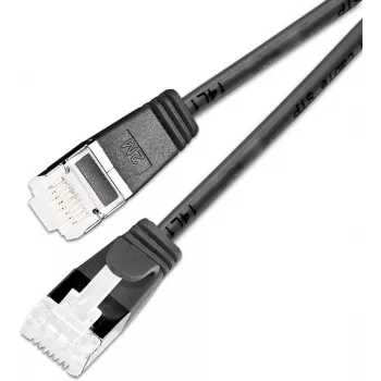 Wirewin cavo patch leggero SLIM Cat6a 10 Gigabit U/FTP, rotondo, Ø 3,8 mm, 0,15 m, nero