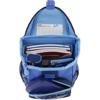 Herlitz UltraLight Plus zaino scuola, Blue Shark