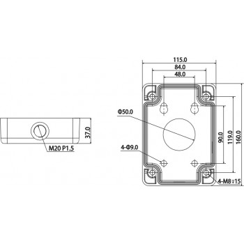 Miton MT-P120 scatola di connessione in alluminio per supporti fotocamera