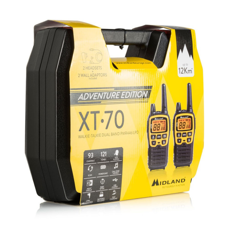 Midland XT70 Adventure ricetrasmittente, 93 canali, 433,075 - 446,09375 MHz, nero/giallo
